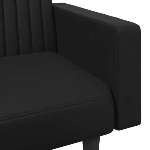 2-dijelni set sofa crni od umjetne kože - Crna S naslonom za ruke Cijena
