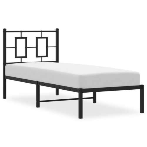 Metalni okvir za krevet s uzglavljem crni 75x190 cm - Crna 75 x 190 cm s uzglavljem Cijena