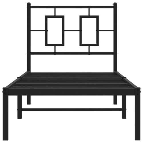 Metalni okvir za krevet s uzglavljem crni 75x190 cm - Crna 75 x 190 cm s uzglavljem Cijena