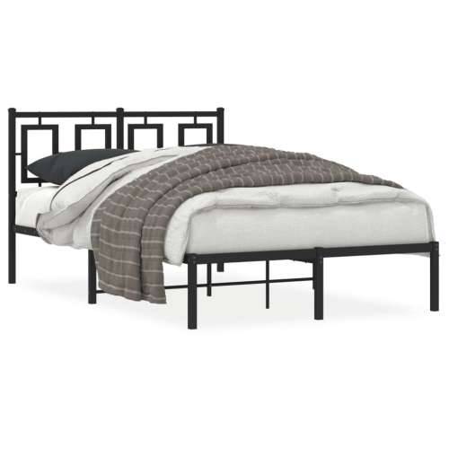 Metalni okvir za krevet s uzglavljem crni 120x190 cm - Crna 120 x 190 cm s uzglavljem Cijena