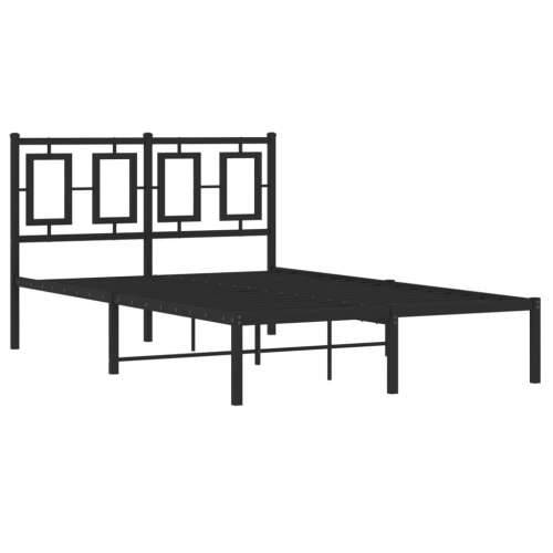 Metalni okvir za krevet s uzglavljem crni 120x190 cm - Crna 120 x 190 cm s uzglavljem Cijena