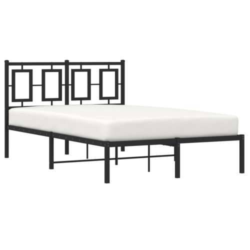 Metalni okvir za krevet s uzglavljem crni 120x190 cm - Crna 120 x 190 cm s uzglavljem Cijena