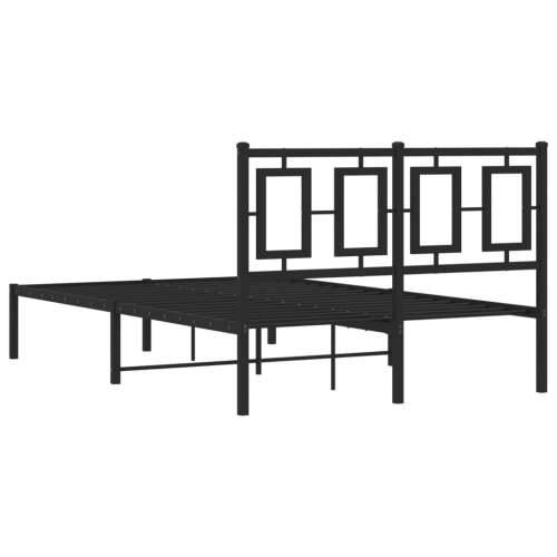 Metalni okvir za krevet s uzglavljem crni 120x190 cm - Crna 120 x 190 cm s uzglavljem Cijena