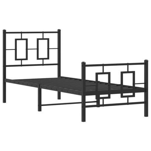 Metalni okvir kreveta uzglavlje i podnožje crni 80x200 cm - Crna 80 x 200 cm s uzglavljem i podnožjem Cijena