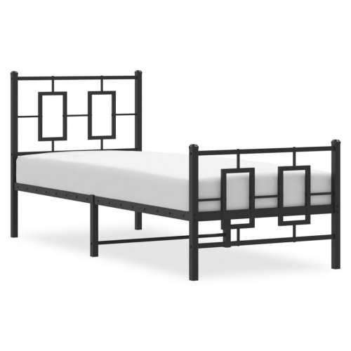 Metalni okvir kreveta uzglavlje i podnožje crni 80x200 cm - Crna 80 x 200 cm s uzglavljem i podnožjem Cijena