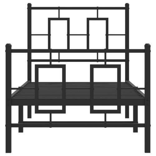 Metalni okvir kreveta uzglavlje i podnožje crni 80x200 cm - Crna 80 x 200 cm s uzglavljem i podnožjem Cijena