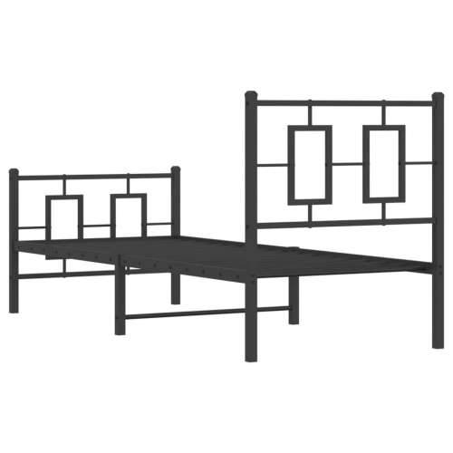 Metalni okvir kreveta uzglavlje i podnožje crni 80x200 cm - Crna 80 x 200 cm s uzglavljem i podnožjem Cijena