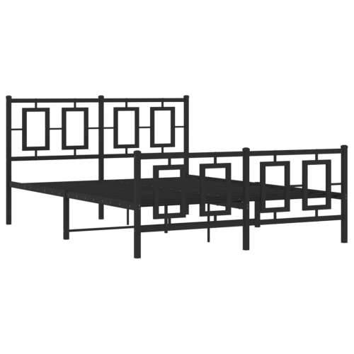 Metalni okvir kreveta uzglavlje i podnožje crni 140x190 cm - Crna 140 x 190 cm s uzglavljem i podnožjem Cijena