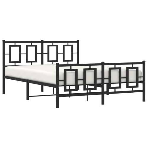 Metalni okvir kreveta uzglavlje i podnožje crni 140x190 cm - Crna 140 x 190 cm s uzglavljem i podnožjem Cijena