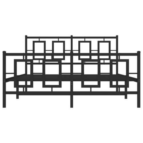 Metalni okvir kreveta uzglavlje i podnožje crni 140x190 cm - Crna 140 x 190 cm s uzglavljem i podnožjem Cijena