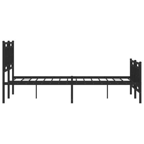 Metalni okvir kreveta uzglavlje i podnožje crni 140x190 cm - Crna 140 x 190 cm s uzglavljem i podnožjem Cijena