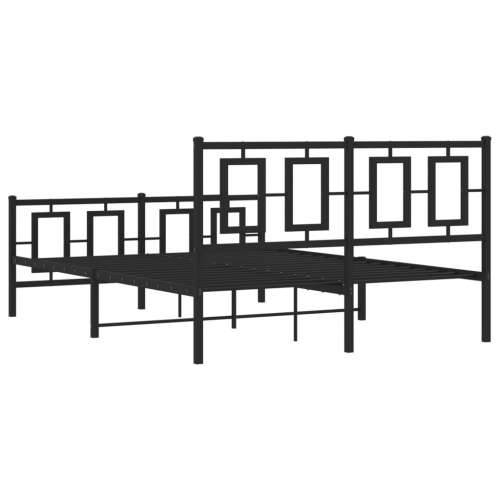 Metalni okvir kreveta uzglavlje i podnožje crni 140x190 cm - Crna 140 x 190 cm s uzglavljem i podnožjem Cijena