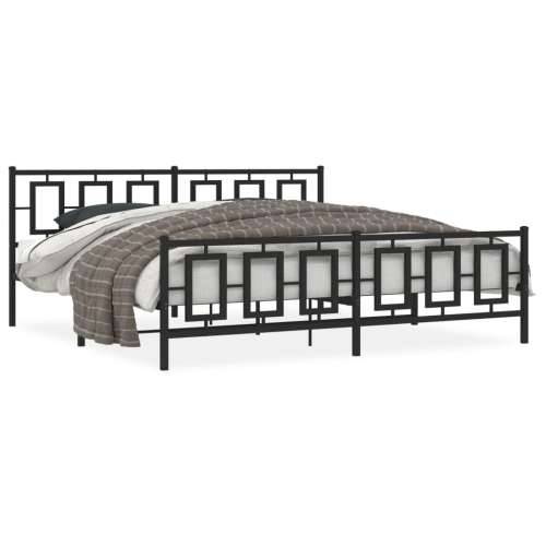 Metalni okvir kreveta uzglavlje i podnožje crni 193x203 cm - Crna 193 x 203 cm s uzglavljem i podnožjem Cijena