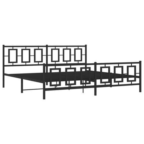 Metalni okvir kreveta uzglavlje i podnožje crni 193x203 cm - Crna 193 x 203 cm s uzglavljem i podnožjem Cijena