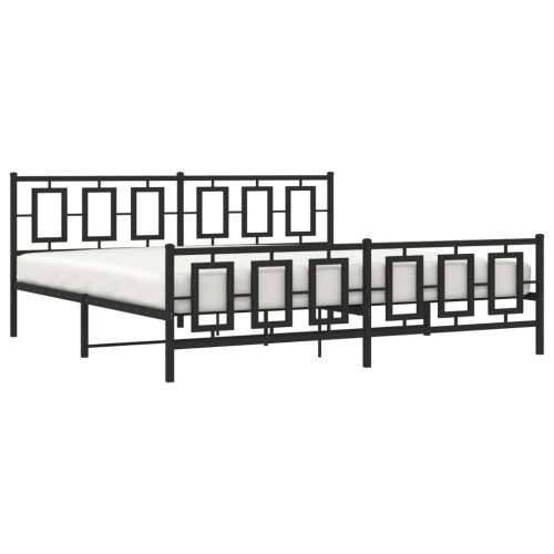 Metalni okvir kreveta uzglavlje i podnožje crni 193x203 cm - Crna 193 x 203 cm s uzglavljem i podnožjem Cijena