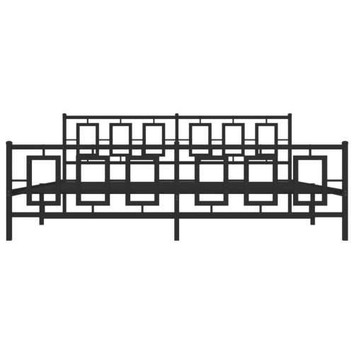 Metalni okvir kreveta uzglavlje i podnožje crni 193x203 cm - Crna 193 x 203 cm s uzglavljem i podnožjem Cijena
