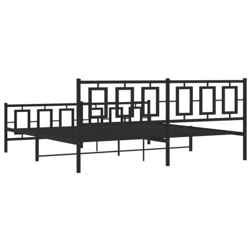 Metalni okvir kreveta uzglavlje i podnožje crni 193x203 cm - Crna 193 x 203 cm s uzglavljem i podnožjem Cijena