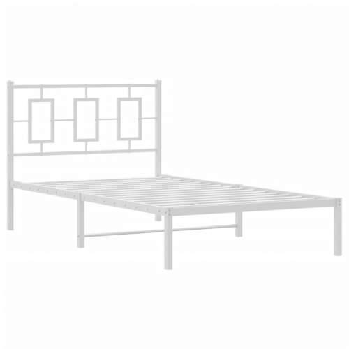 Metalni okvir za krevet s uzglavljem bijeli 100x190 cm Bijela 100 x 190 cm s uzglavljem Cijena