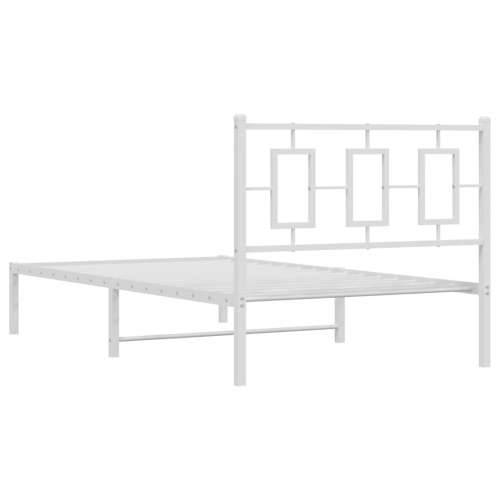 Metalni okvir za krevet s uzglavljem bijeli 100x190 cm Bijela 100 x 190 cm s uzglavljem Cijena