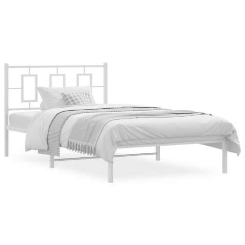 Metalni okvir za krevet s uzglavljem bijeli 107x203 cm - Bijela 107 x 203 cm s uzglavljem Cijena