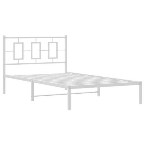 Metalni okvir za krevet s uzglavljem bijeli 107x203 cm - Bijela 107 x 203 cm s uzglavljem Cijena