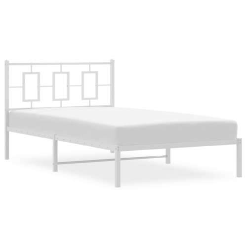 Metalni okvir za krevet s uzglavljem bijeli 107x203 cm - Bijela 107 x 203 cm s uzglavljem Cijena
