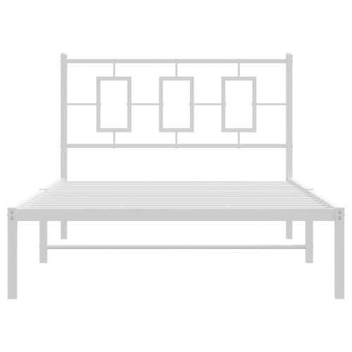 Metalni okvir za krevet s uzglavljem bijeli 107x203 cm - Bijela 107 x 203 cm s uzglavljem Cijena