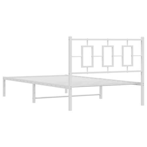 Metalni okvir za krevet s uzglavljem bijeli 107x203 cm - Bijela 107 x 203 cm s uzglavljem Cijena