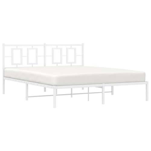 Metalni okvir za krevet s uzglavljem bijeli 150x200 cm - Bijela 150 x 200 cm s uzglavljem Cijena