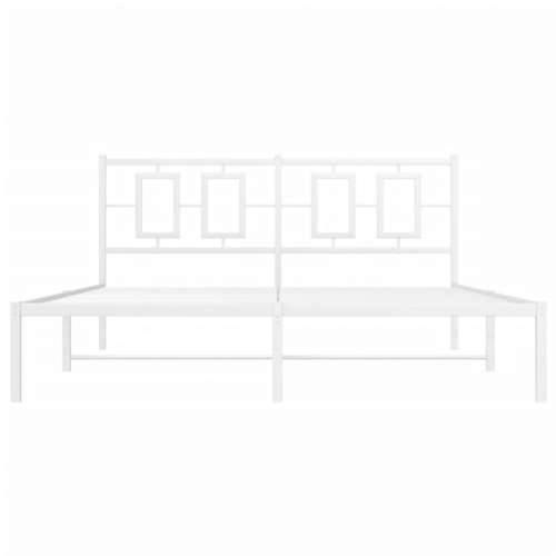 Metalni okvir za krevet s uzglavljem bijeli 150x200 cm - Bijela 150 x 200 cm s uzglavljem Cijena