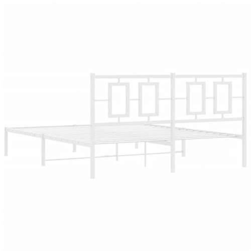 Metalni okvir za krevet s uzglavljem bijeli 150x200 cm - Bijela 150 x 200 cm s uzglavljem Cijena
