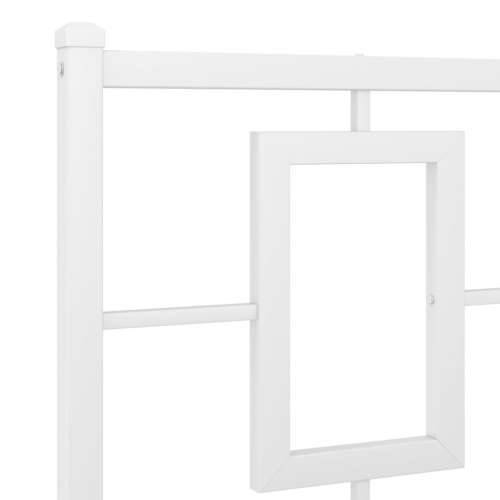 Metalni okvir za krevet s uzglavljem bijeli 150x200 cm - Bijela 150 x 200 cm s uzglavljem Cijena