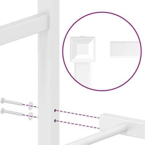 Metalni okvir za krevet s uzglavljem bijeli 150x200 cm - Bijela 150 x 200 cm s uzglavljem Cijena
