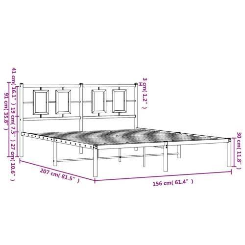Metalni okvir za krevet s uzglavljem bijeli 150x200 cm - Bijela 150 x 200 cm s uzglavljem Cijena