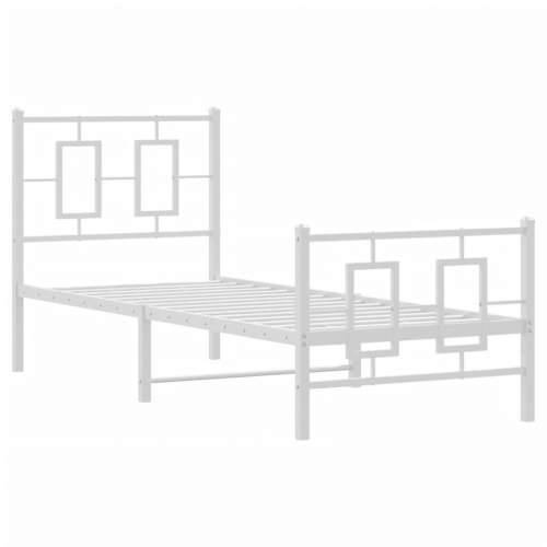 Metalni okvir kreveta uzglavlje i podnožje bijeli 80x200 cm - Bijela 80 x 200 cm s uzglavljem i podnožjem Cijena