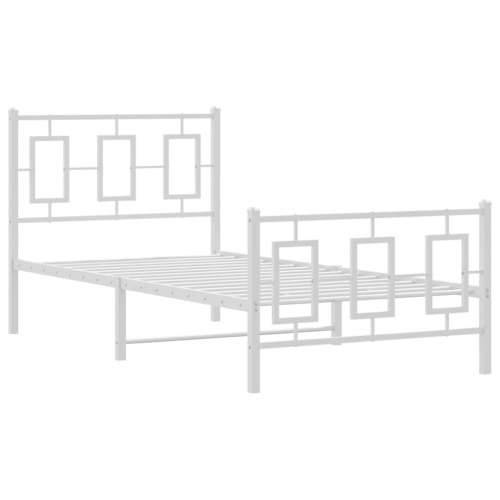 Metalni okvir kreveta uzglavlje i podnožje bijeli 90 x 200 cm Bijela 90 x 200 cm s uzglavljem i podnožjem Cijena