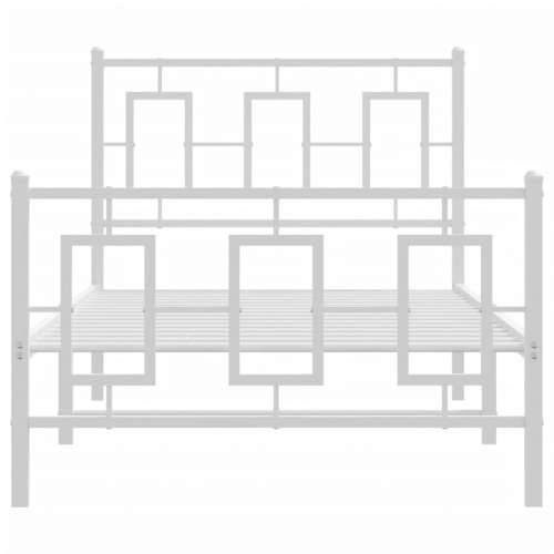 Metalni okvir kreveta uzglavlje i podnožje bijeli 90 x 200 cm Bijela 90 x 200 cm s uzglavljem i podnožjem Cijena