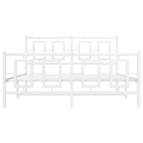 Metalni okvir kreveta uzglavlje i podnožje bijeli 140 x 190 cm - Bijela 140 x 190 cm s uzglavljem i podnožjem Cijena