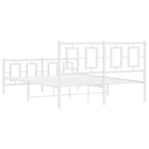 Metalni okvir kreveta uzglavlje i podnožje bijeli 140 x 190 cm - Bijela 140 x 190 cm s uzglavljem i podnožjem Cijena