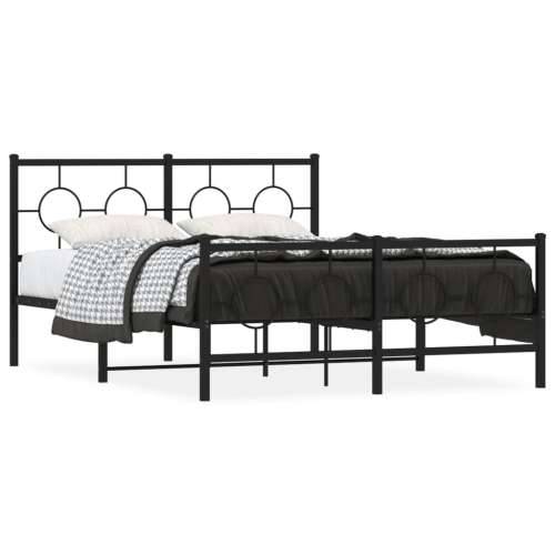 Metalni okvir kreveta uzglavlje i podnožje crni 135x190 cm - Crna 135 x 190 cm s uzglavljem i podnožjem Cijena