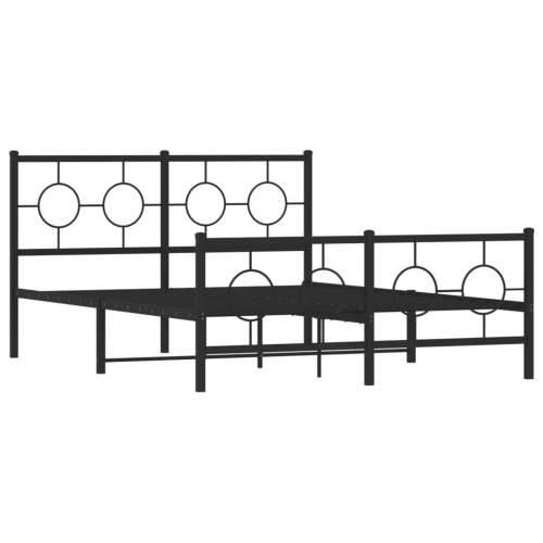 Metalni okvir kreveta uzglavlje i podnožje crni 135x190 cm - Crna 135 x 190 cm s uzglavljem i podnožjem Cijena