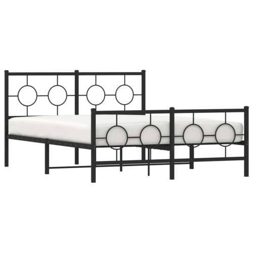 Metalni okvir kreveta uzglavlje i podnožje crni 135x190 cm - Crna 135 x 190 cm s uzglavljem i podnožjem Cijena