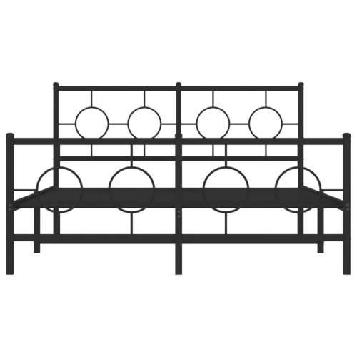 Metalni okvir kreveta uzglavlje i podnožje crni 135x190 cm - Crna 135 x 190 cm s uzglavljem i podnožjem Cijena