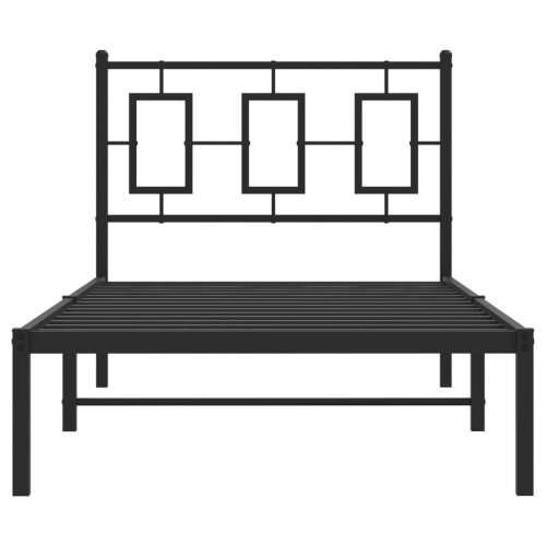 Metalni okvir za krevet s uzglavljem crni 90x200 cm - Crna 90 x 200 cm s uzglavljem Cijena