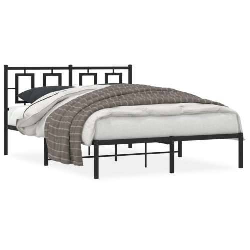 Metalni okvir za krevet s uzglavljem crni 140x190 cm - Crna 140 x 190 cm s uzglavljem Cijena