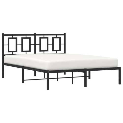Metalni okvir za krevet s uzglavljem crni 140x190 cm - Crna 140 x 190 cm s uzglavljem Cijena