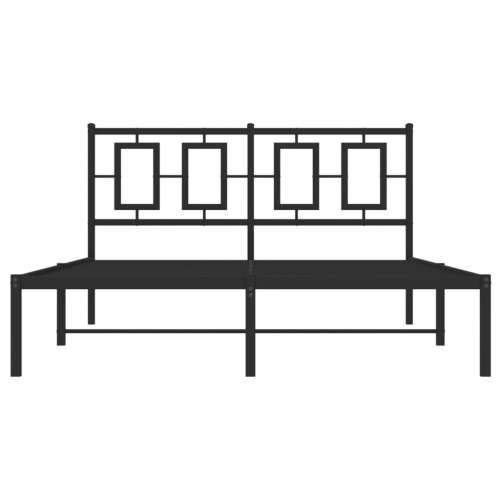 Metalni okvir za krevet s uzglavljem crni 140x190 cm - Crna 140 x 190 cm s uzglavljem Cijena
