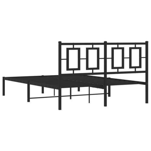 Metalni okvir za krevet s uzglavljem crni 140x190 cm - Crna 140 x 190 cm s uzglavljem Cijena