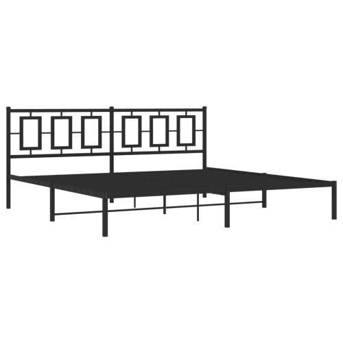 Metalni okvir za krevet s uzglavljem crni 200x200 cm - Crna 200 x 200 cm s uzglavljem Cijena