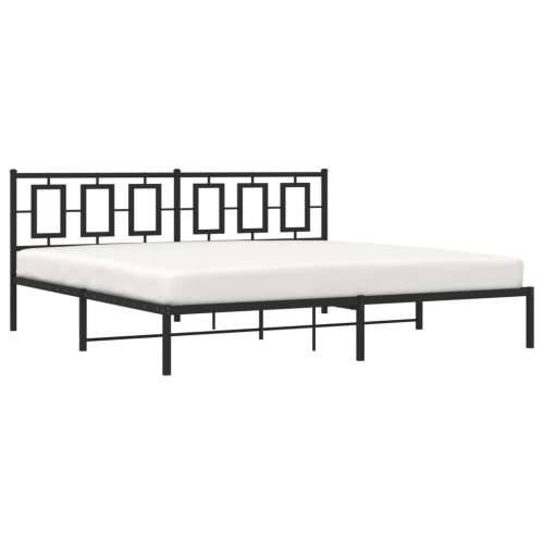 Metalni okvir za krevet s uzglavljem crni 200x200 cm - Crna 200 x 200 cm s uzglavljem Cijena